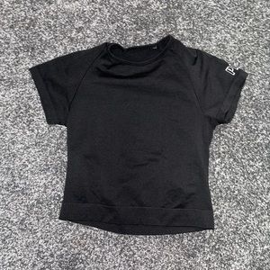 Women’s Pink active wear black backless t shirt